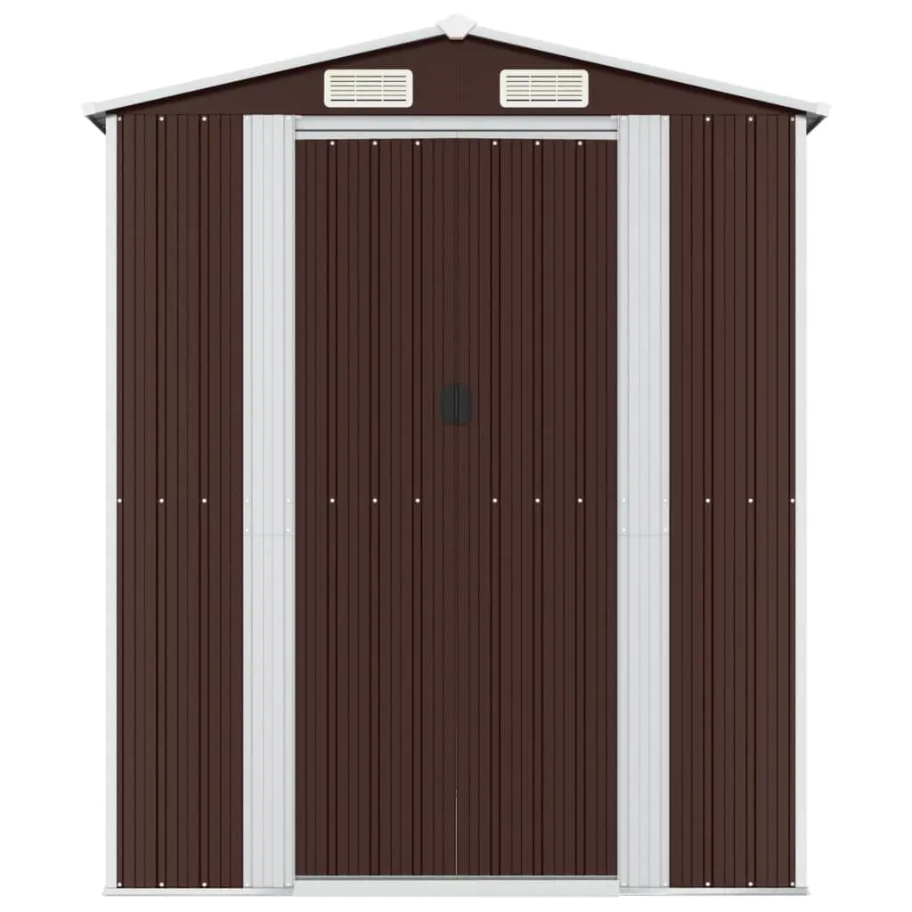 Garden Shed Galvanised Steel Dark Brown Outdoor Storage Tool House