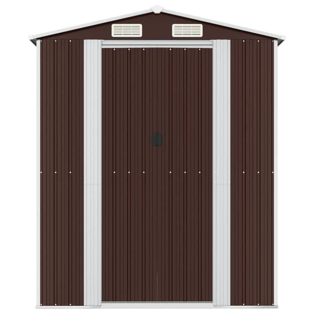 Garden Shed Galvanised Steel Large Dark Brown Outdoor Storage