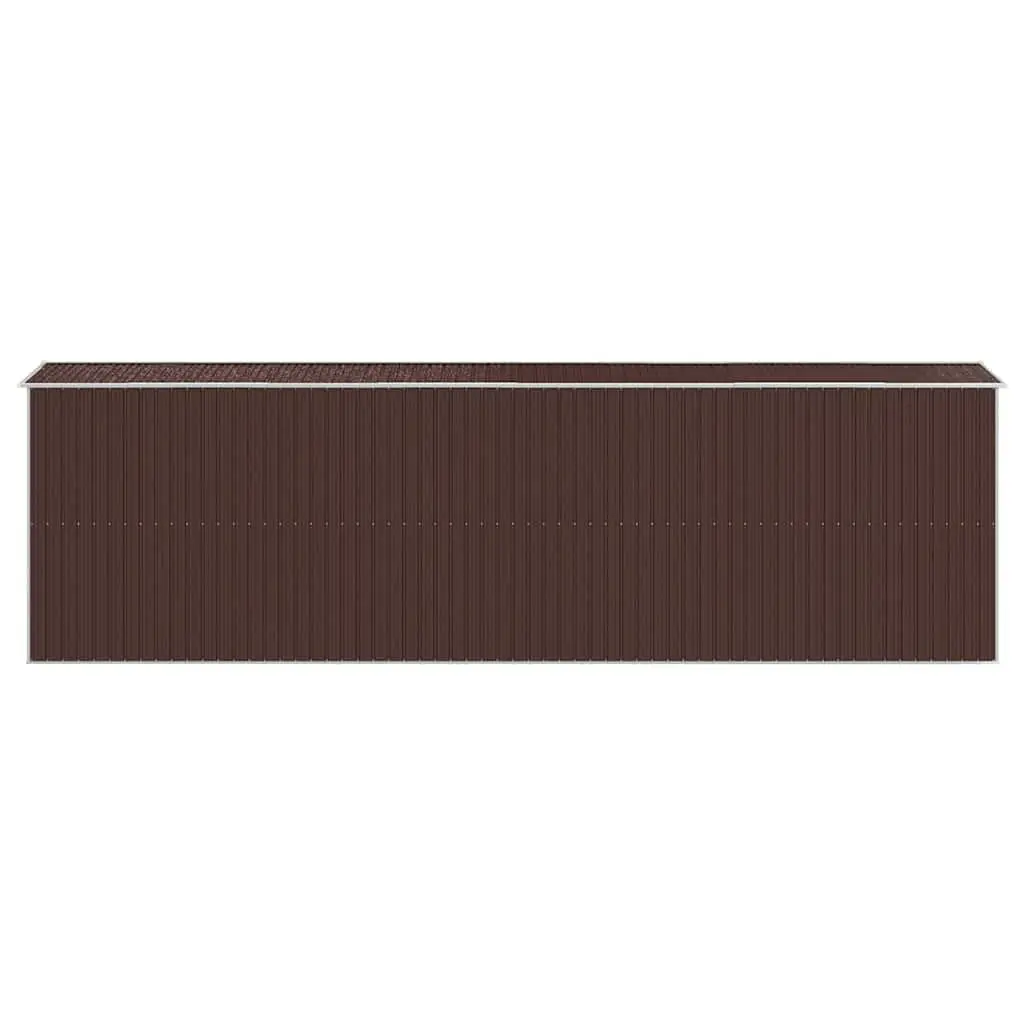 Garden Shed Galvanised Steel Large Dark Brown Outdoor Storage