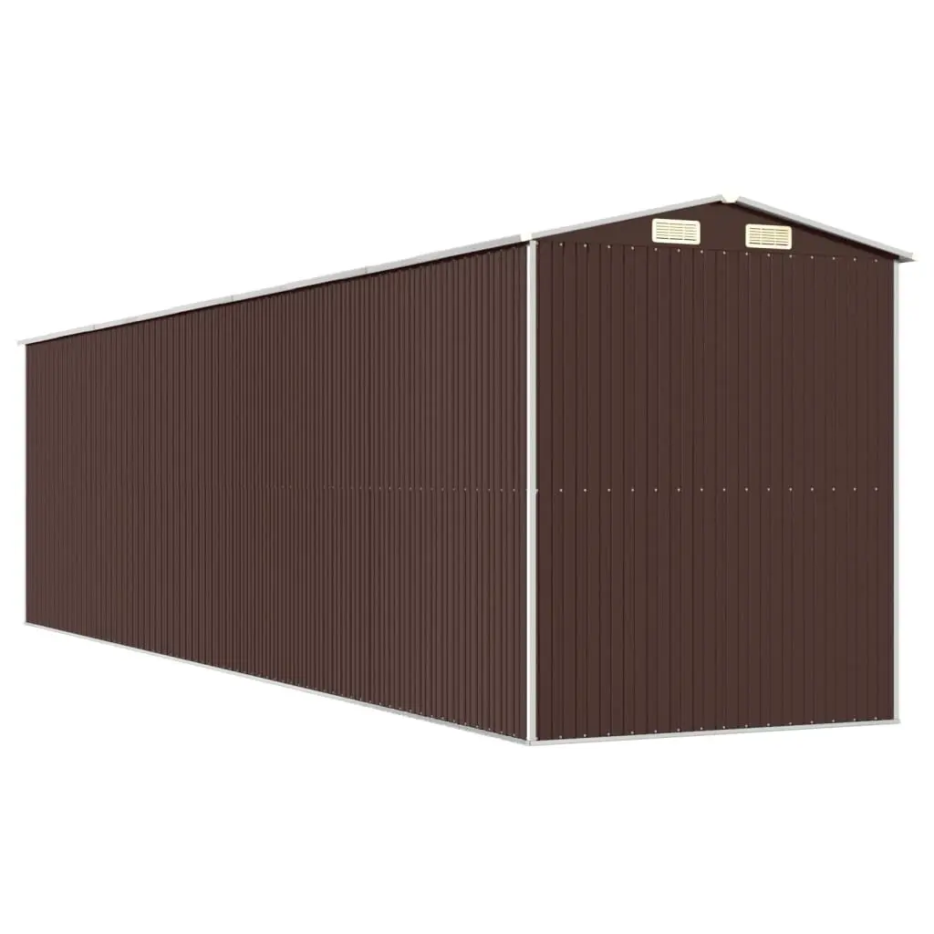 Garden Shed Galvanised Steel Dark Brown Spacious Outdoor Storage Tool House