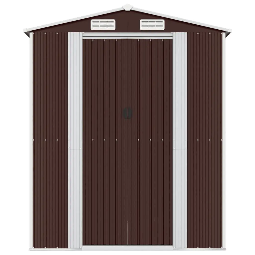 Garden Shed Galvanised Steel Spacious Dark Brown