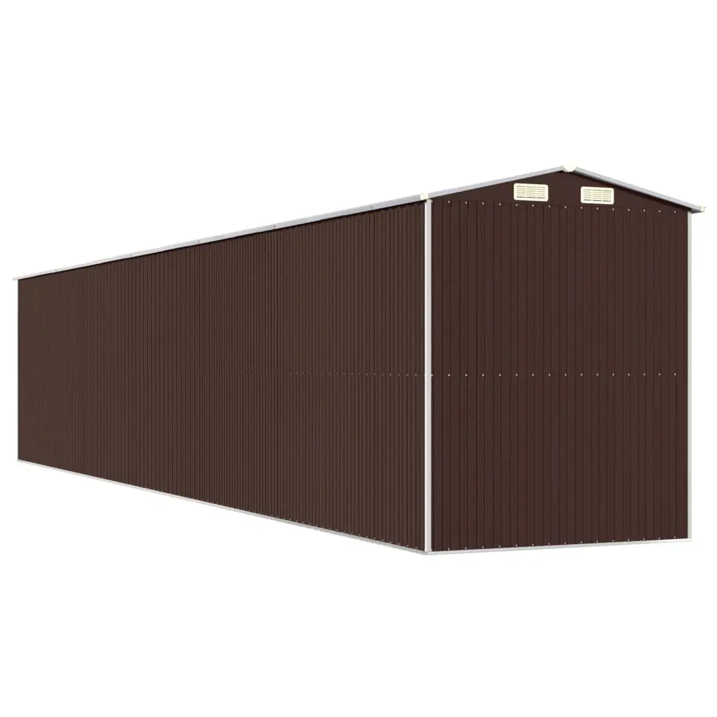 Garden Shed Galvanised Steel Dark Brown Outdoor Storage Tool Equipment 192x102x223cm