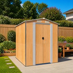 Practical Brown Garden Shed for Your Outdoor Equipment