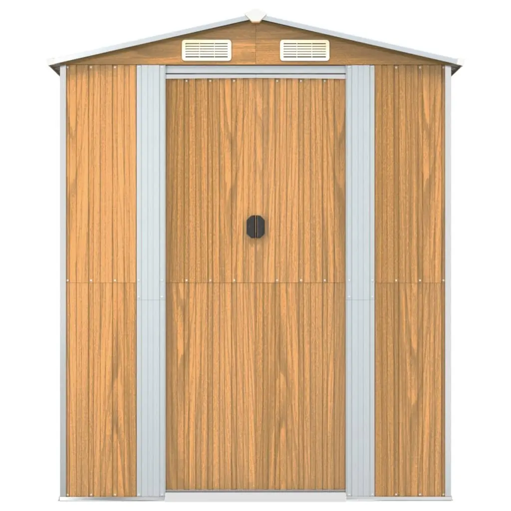 Garden Shed Steel Light Brown Outdoor Storage Tool House 192x606x223cm
