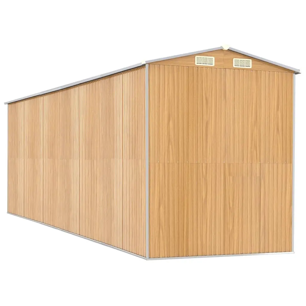 Garden Shed Steel Light Brown Outdoor Storage Tool House 192x606x223cm