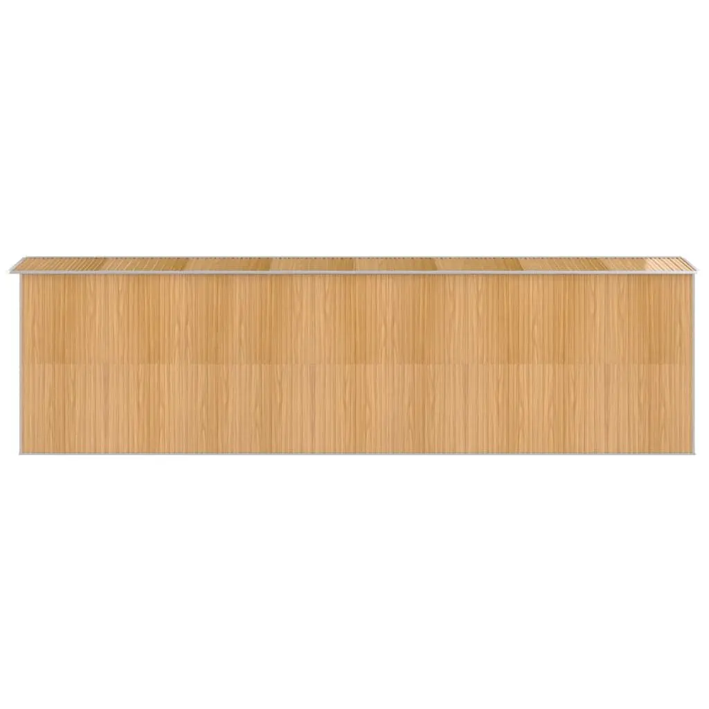 Garden Shed Galvanised Steel Light Brown Outdoor Storage Tool House Double Sliding Doors 192 x 689 x 223 cm