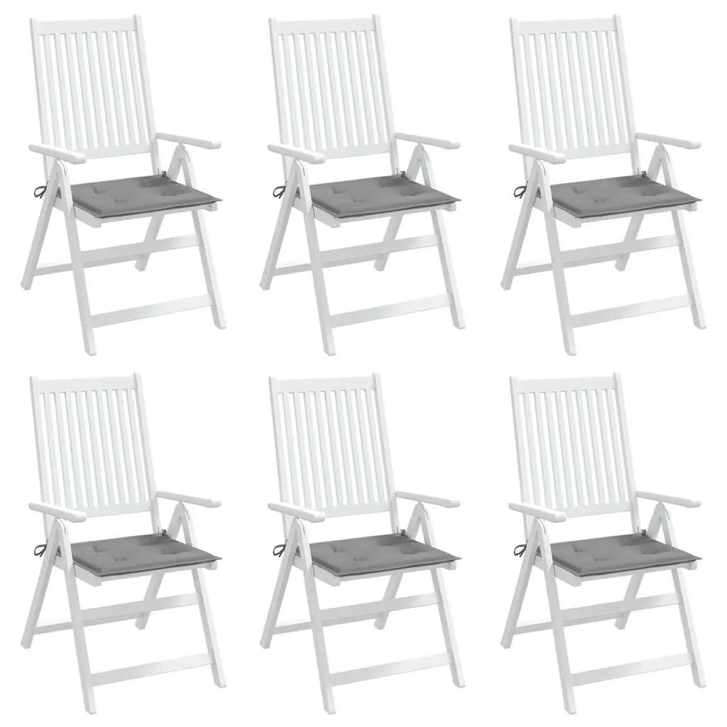 Garden Chair Cushions Oxford Fabric 40x40x4 cm Grey 6 Piece Outdoor Patio Seat Pad