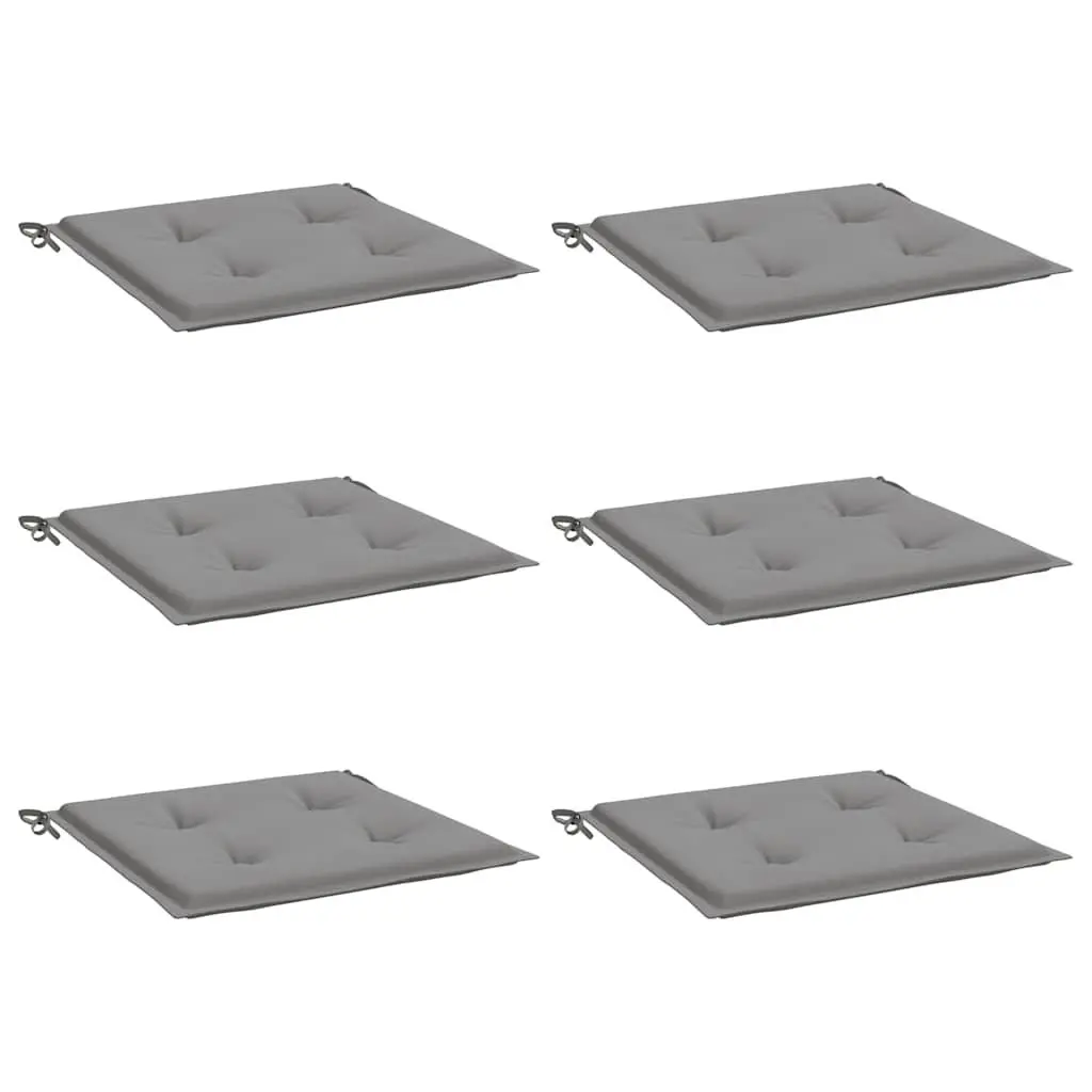 Garden Chair Cushions Oxford Fabric 40x40x4 cm Grey 6 Piece Outdoor Patio Seat Pad