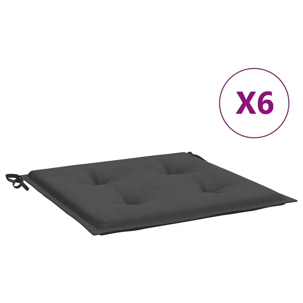Outdoor Chair Cushions Oxford Fabric 50 x 50 cm Anthracite 6 Piece Set