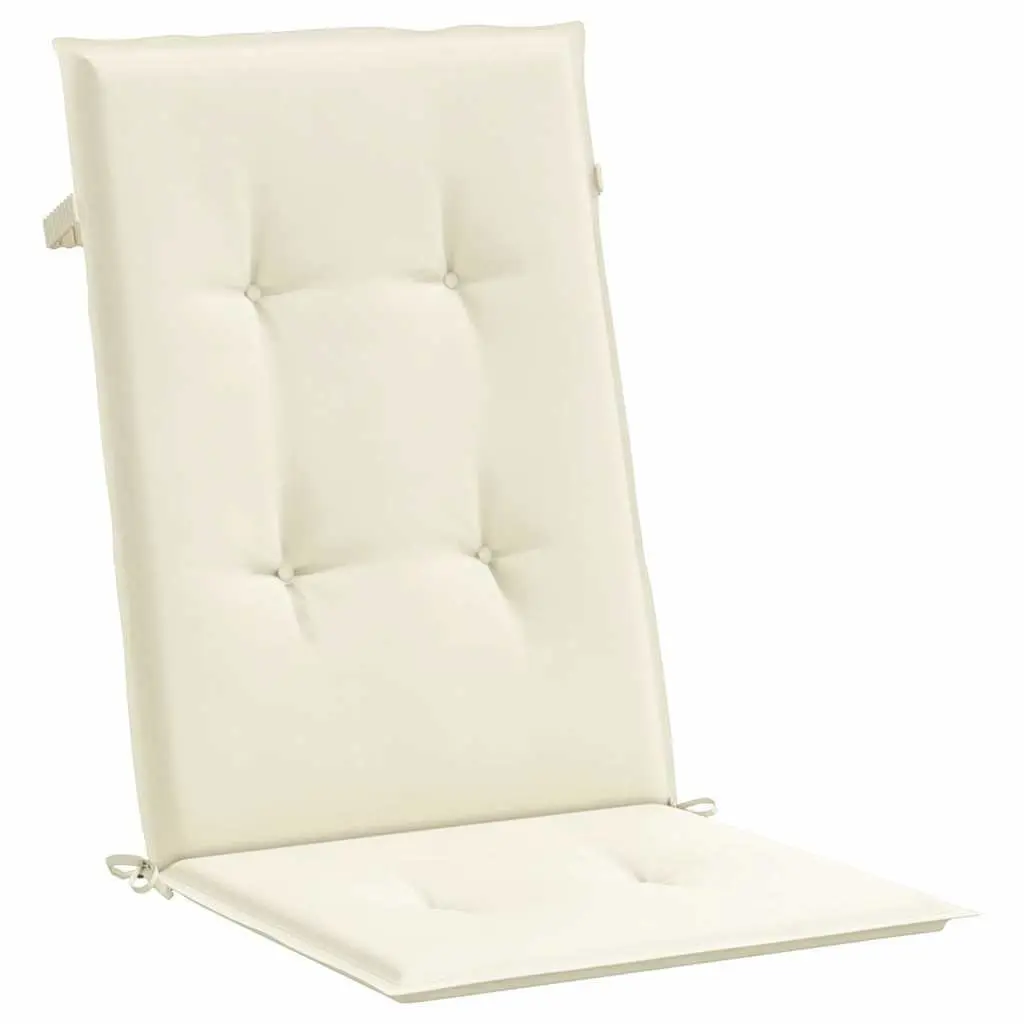 Highback Chair Cushions Cream 120x50x3cm 6 Piece Set Outdoor Patio Seat Pad Durable Polyester Foam Filling