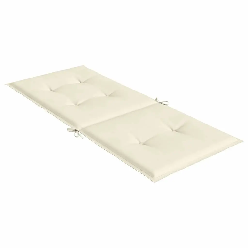 Highback Chair Cushions Cream 120x50x3cm 6 Piece Set Outdoor Patio Seat Pad Durable Polyester Foam Filling