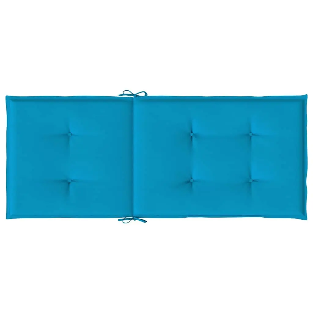 Garden Highback Chair Cushions 6 pcs Blue 120x50x3 cm Outdoor Furniture Pads