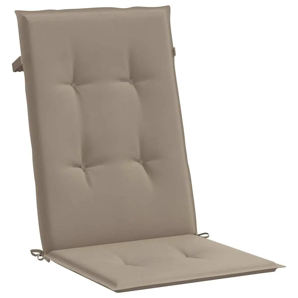 Highback Chair Cushions Foam Fill 120 x 50 x 3 cm Taupe 6 Piece Outdoor Garden Patio Seat Pad