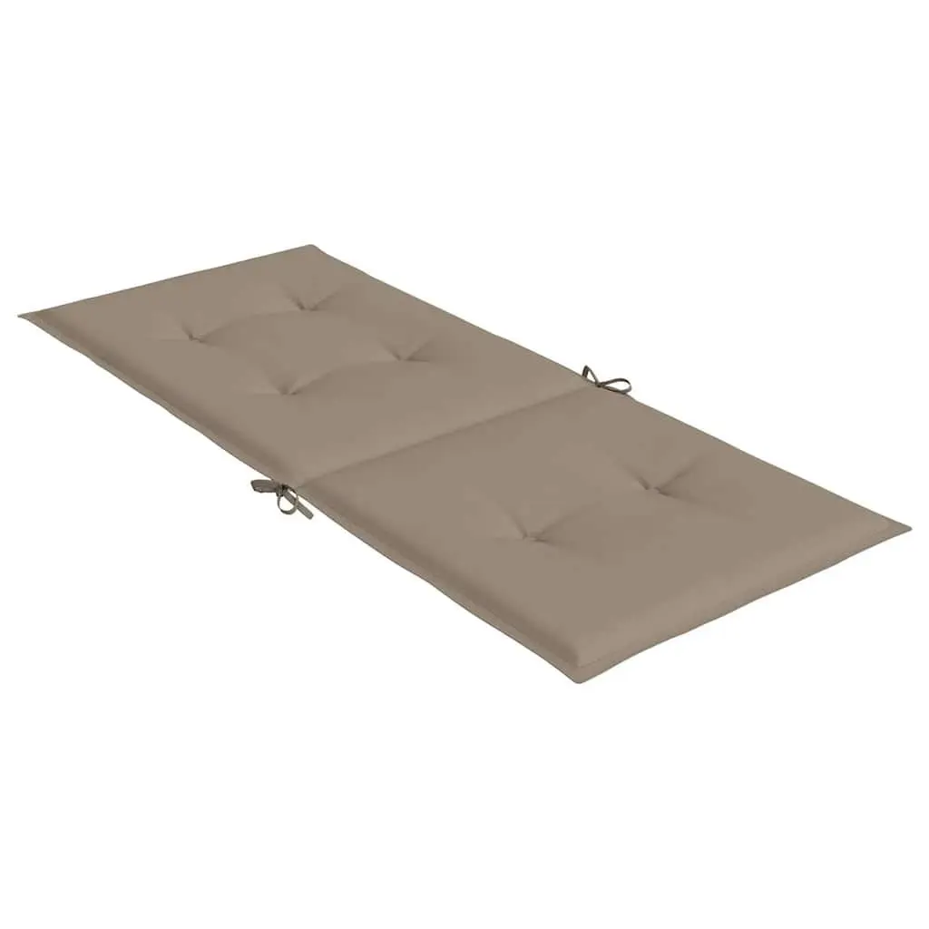 Highback Chair Cushions Foam Fill 120 x 50 x 3 cm Taupe 6 Piece Outdoor Garden Patio Seat Pad