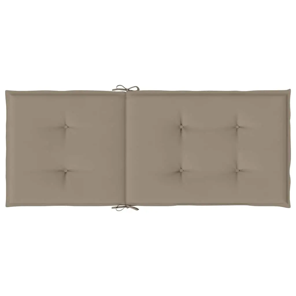 Highback Chair Cushions Foam Fill 120 x 50 x 3 cm Taupe 6 Piece Outdoor Garden Patio Seat Pad