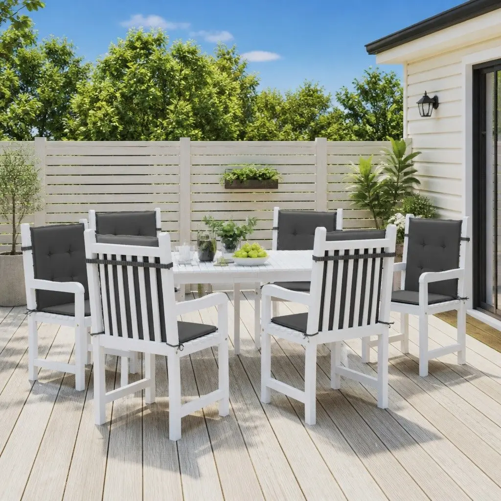 Garden Chair Cushions Oxford Fabric 100x50x3cm Anthracite Lowback Outdoor Patio Seat Pads