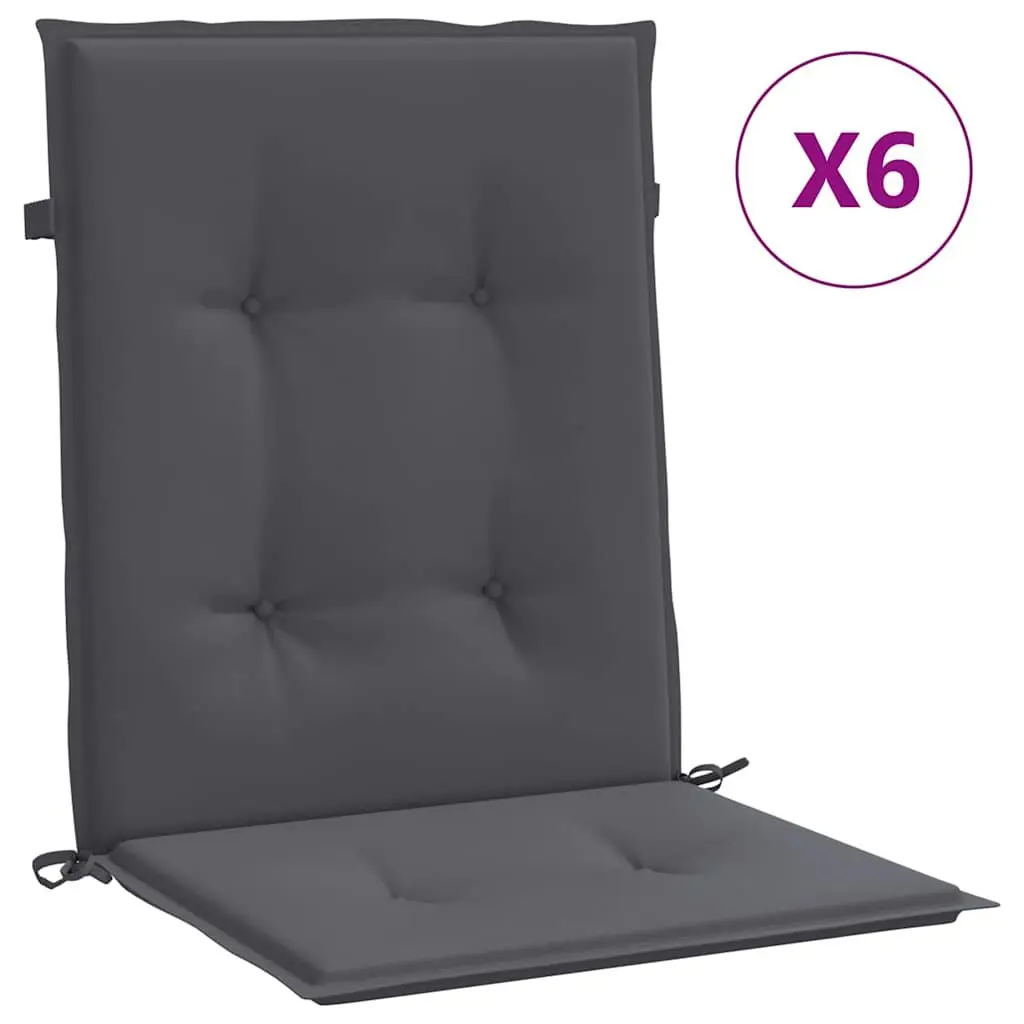 Garden Chair Cushions Oxford Fabric 100x50x3cm Anthracite Lowback Outdoor Patio Seat Pads
