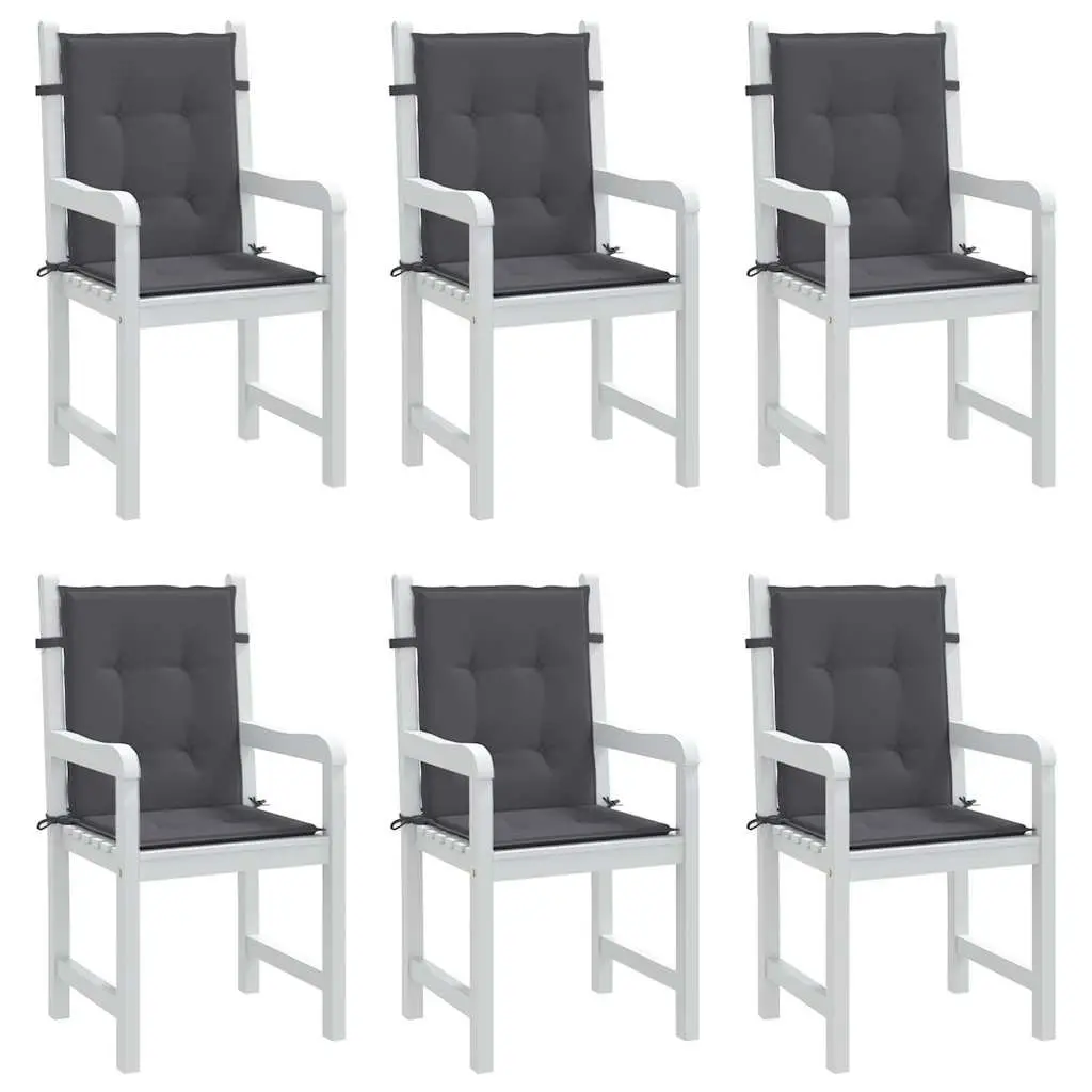 Garden Chair Cushions Oxford Fabric 100x50x3cm Anthracite Lowback Outdoor Patio Seat Pads
