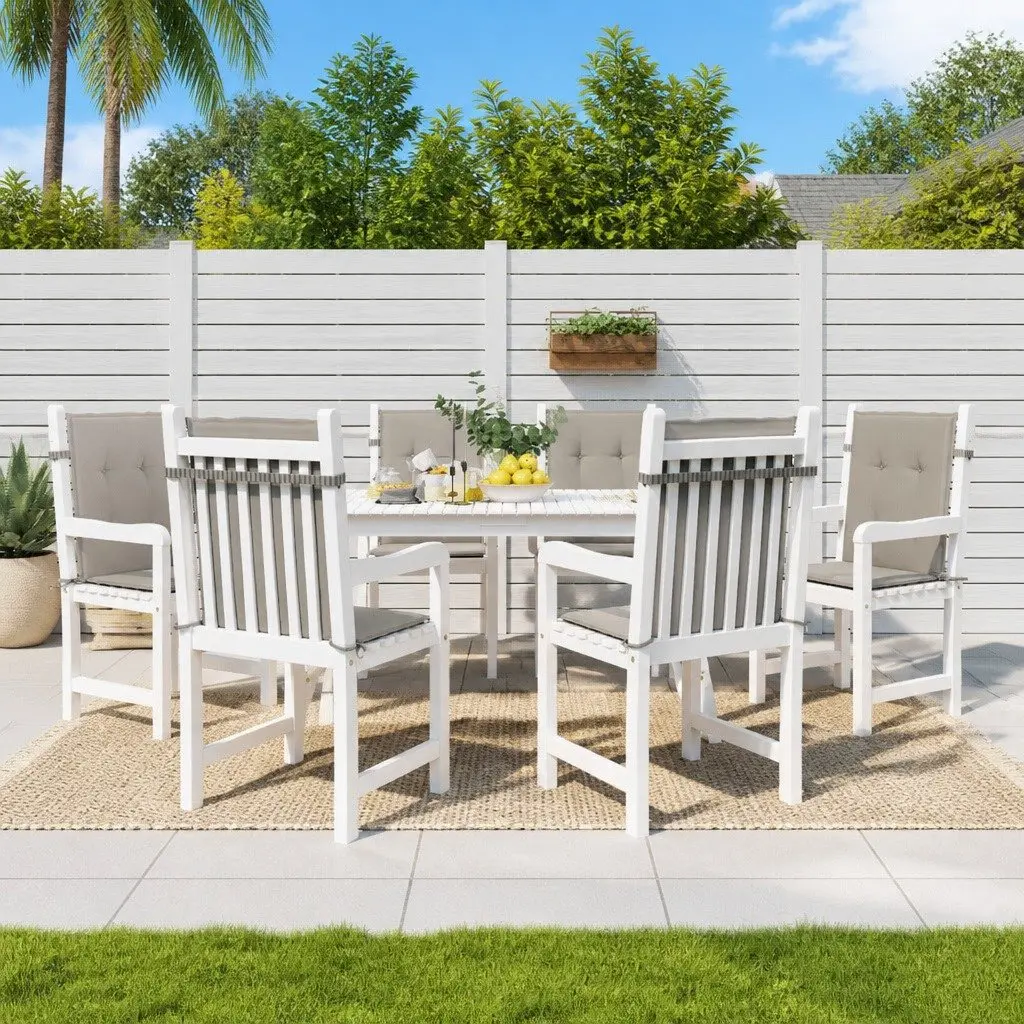 Garden Chair Cushion Oxford Fabric 100x50cm Grey Lowback Seat Pad