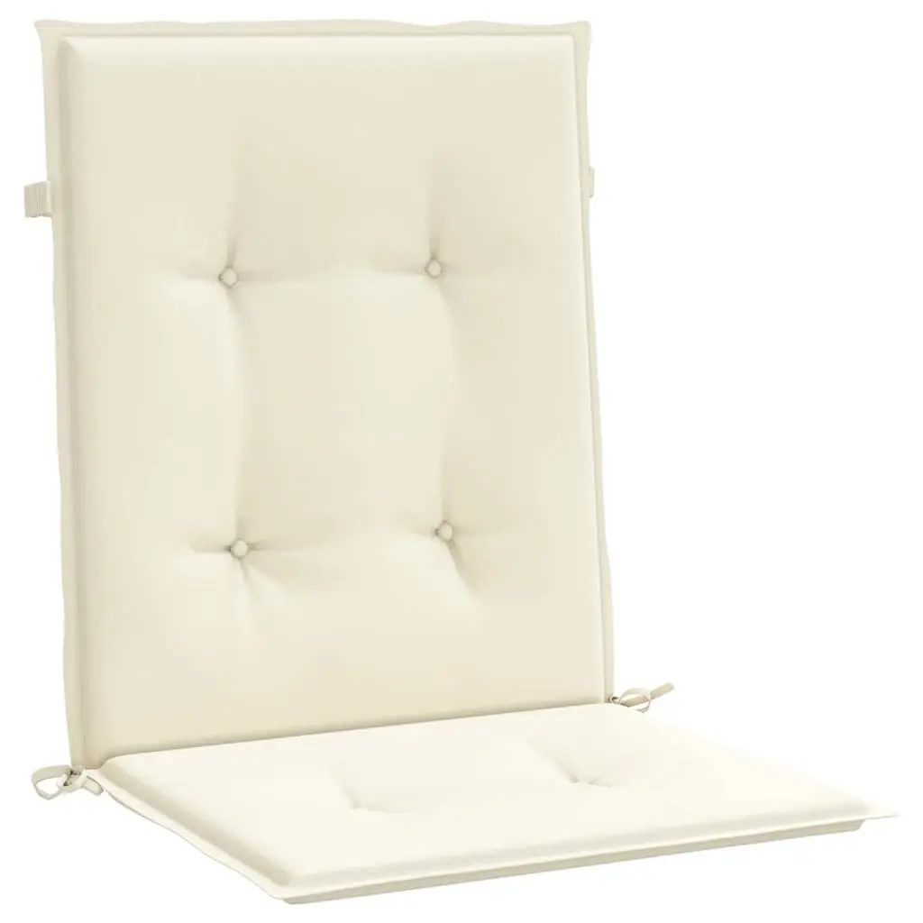 6PieceCushionsforLowbackChairsOxfordFabricFoamFibreCreamOutdoorGardenPatioFurnitureSeatPads