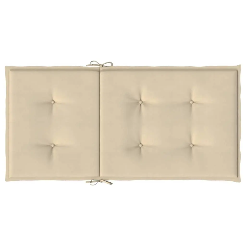Garden Lowback Chair Cushions 6 pcs Beige Outdoor Patio Furniture Seat Pads