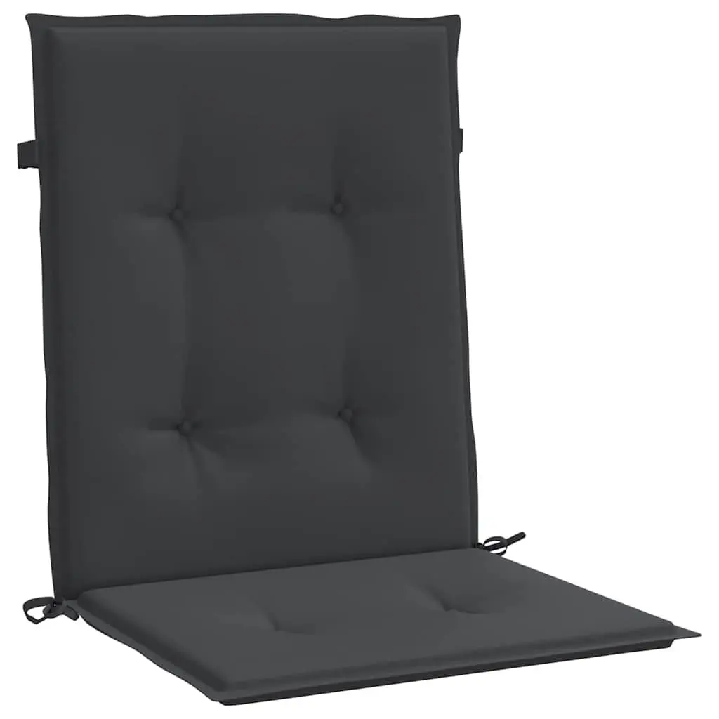 Lowback Chair Cushions Outdoor Patio Set 6 Pieces 100x50x3 cm Black Oxford Fabric Water Resistant Foam Fibre Filling