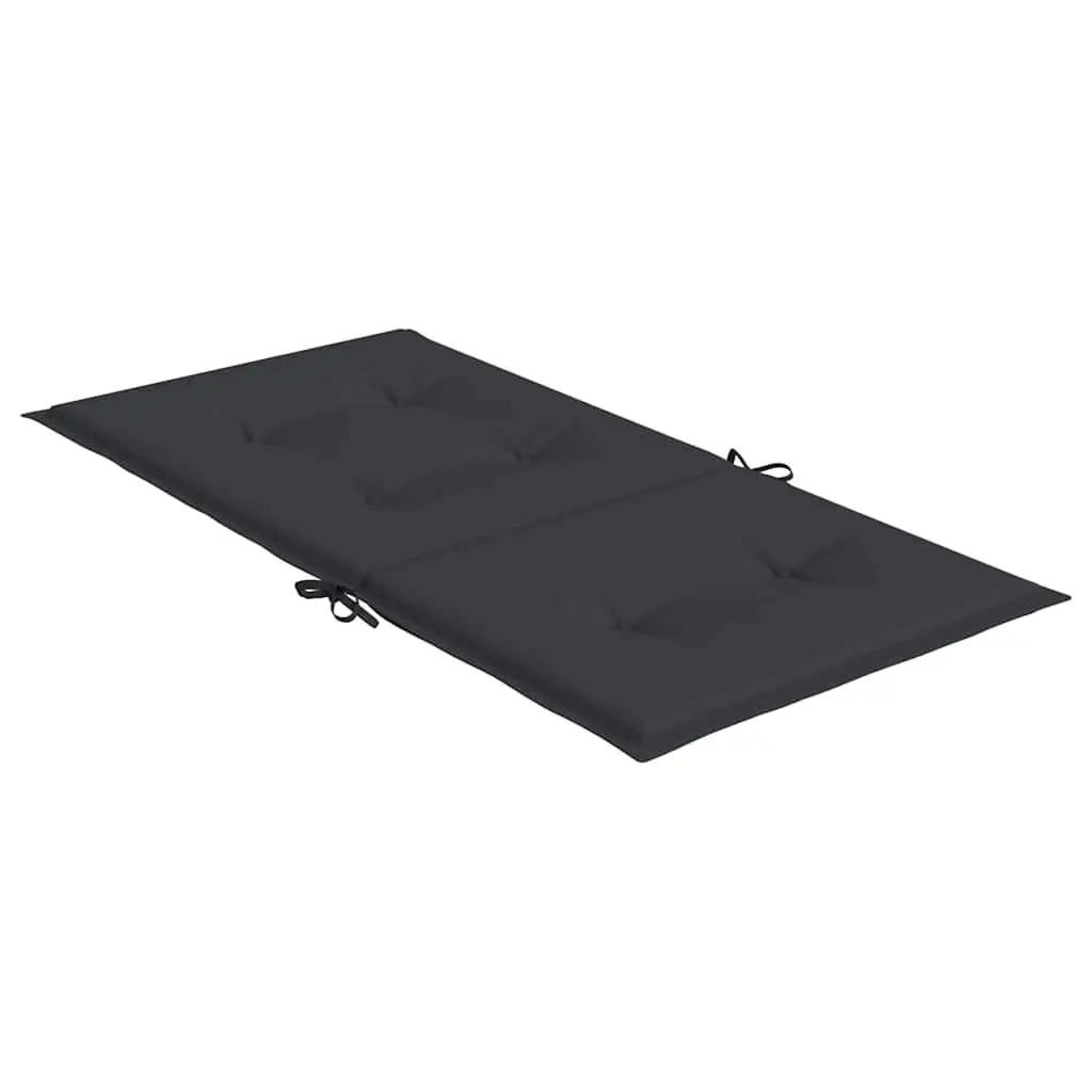 Lowback Chair Cushions Outdoor Patio Set 6 Pieces 100x50x3 cm Black Oxford Fabric Water Resistant Foam Fibre Filling