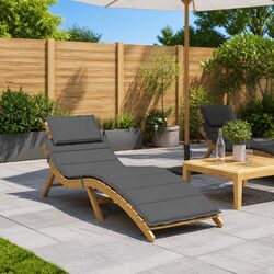 Versatile Anthracite Sun Lounger Cushion for Indoor and Outdoor Use
