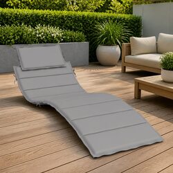 Versatile Grey Lounger Cushion for Garden and Living Room 186x58cm