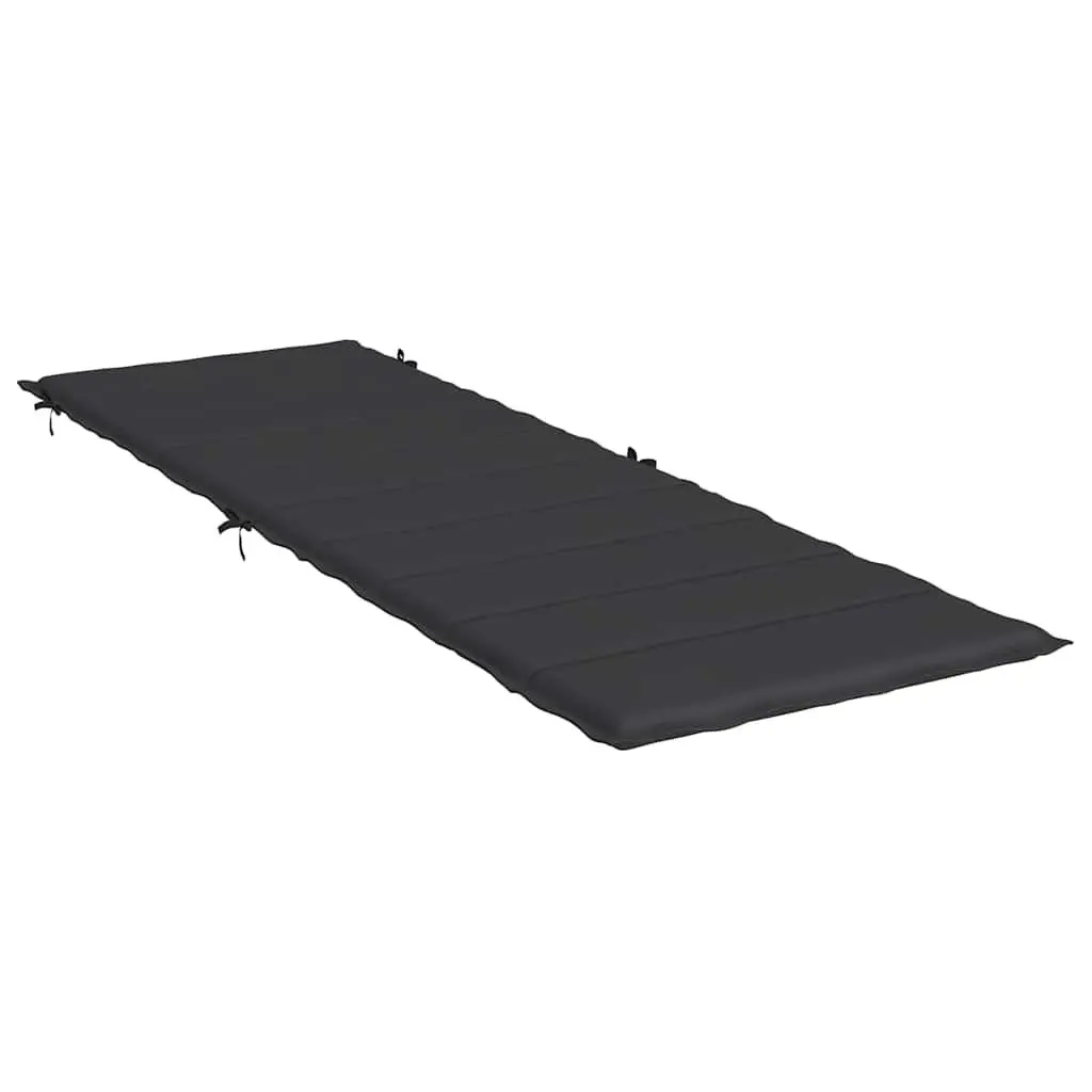 Sun Lounger Cushion Oxford Fabric 186 x 58 cm Black