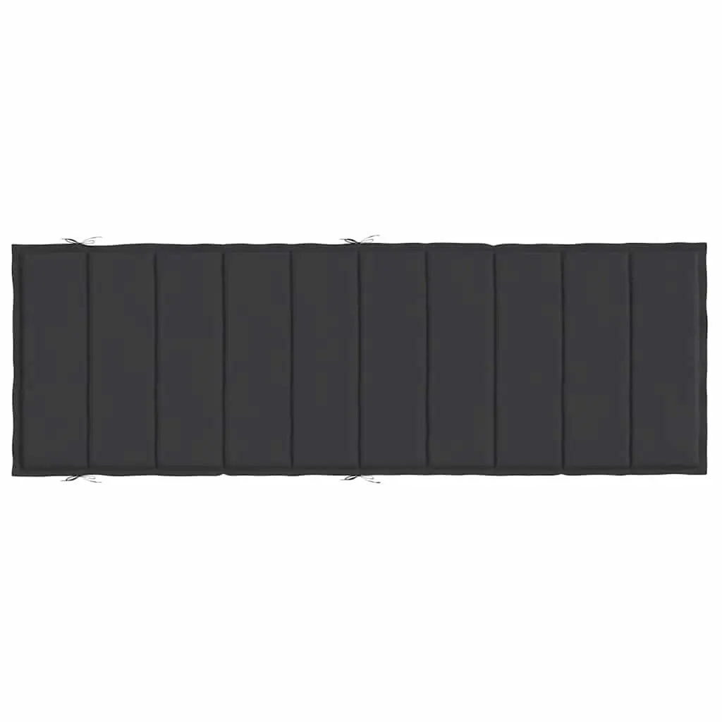 Sun Lounger Cushion Oxford Fabric 186 x 58 cm Black