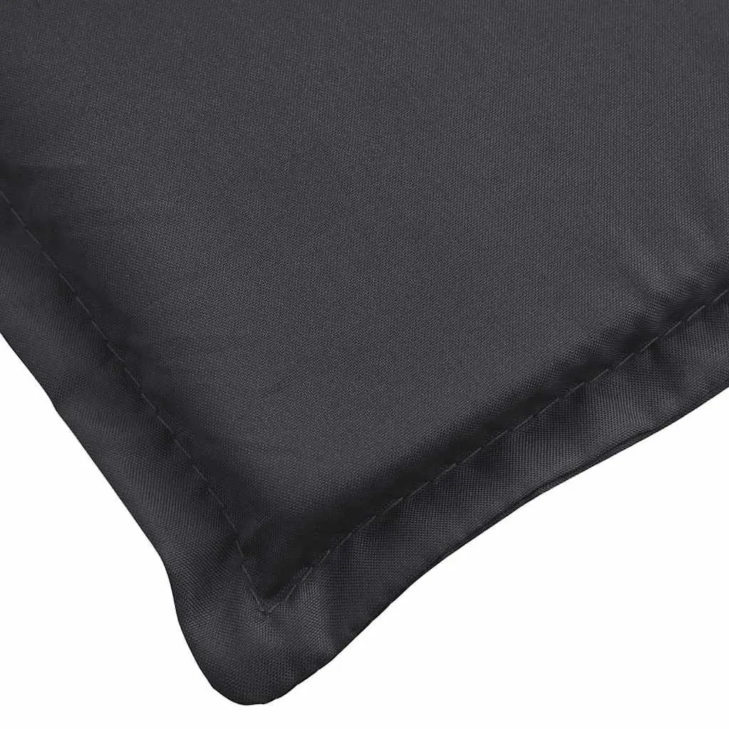 Sun Lounger Cushion Oxford Fabric 186 x 58 cm Black