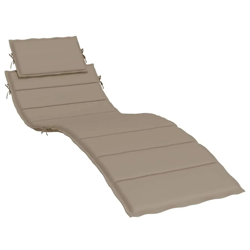 Sun Lounger Cushion Oxford Fabric 186 x 58 cm Taupe Outdoor Garden Patio Chair Pad Waterproof