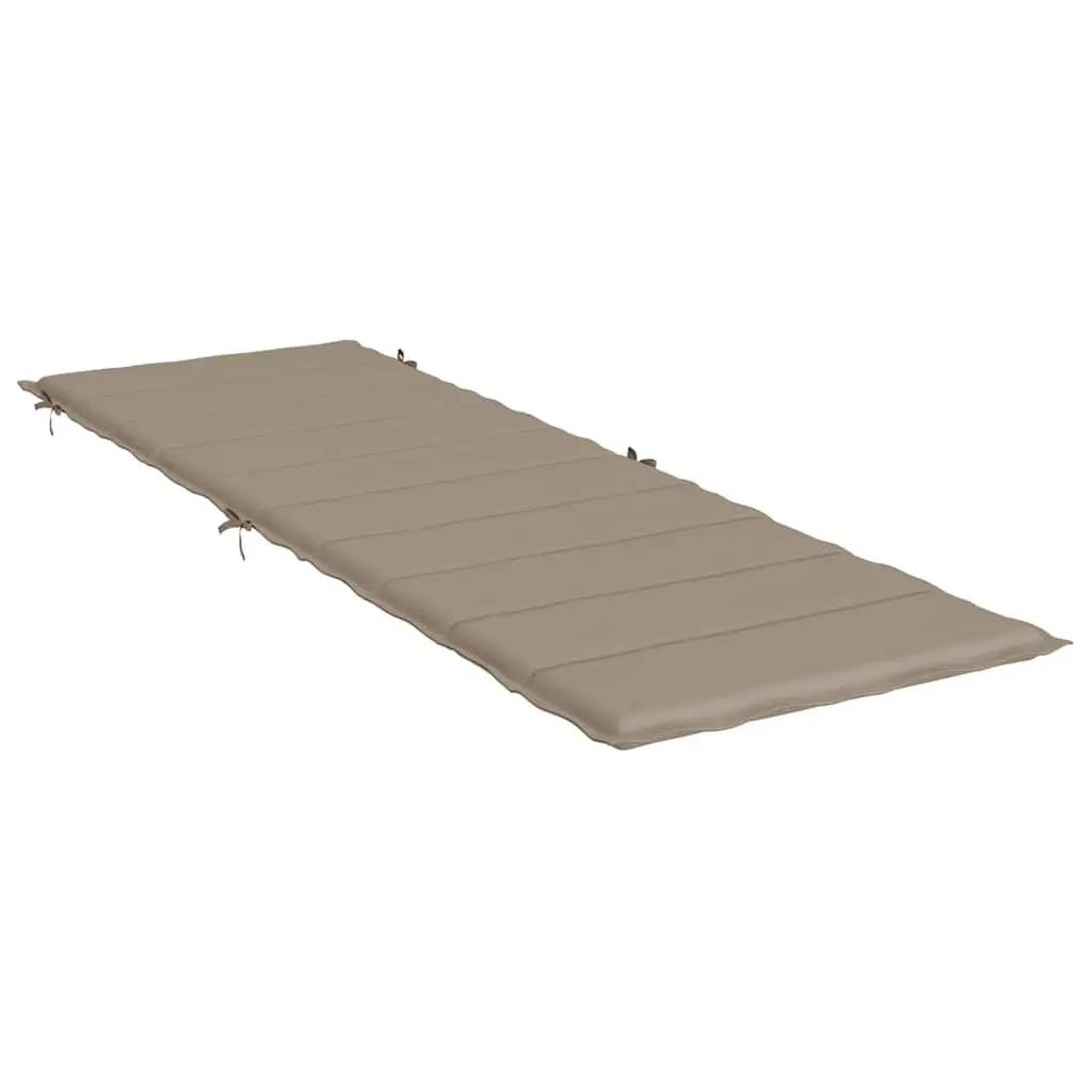 Sun Lounger Cushion Oxford Fabric 186 x 58 cm Taupe Outdoor Garden Patio Chair Pad Waterproof