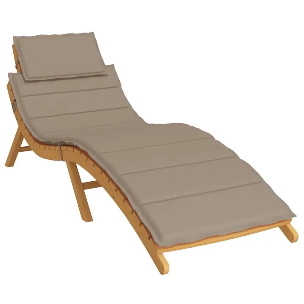 Sun Lounger Cushion Oxford Fabric 186 x 58 cm Taupe Outdoor Garden Patio Chair Pad Waterproof