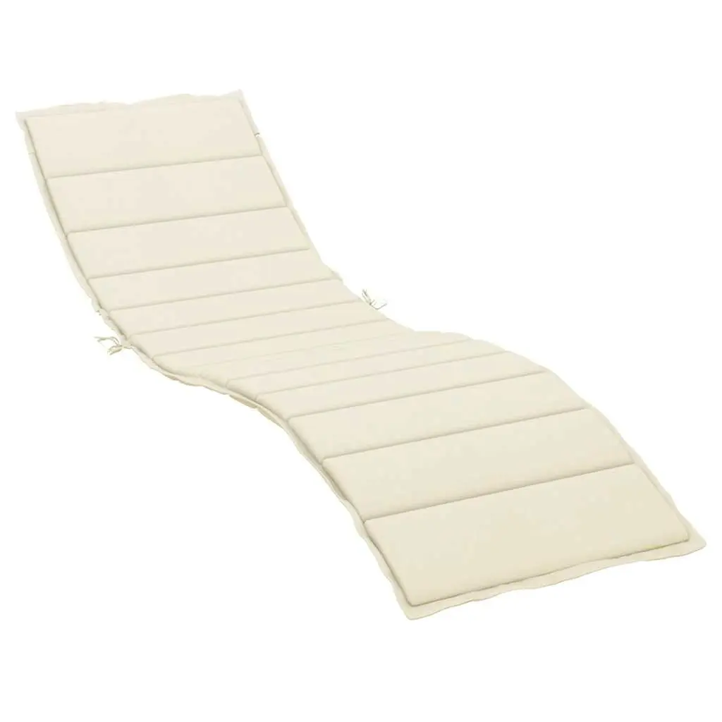 Sun Lounger Cushion Oxford 200x50x3cm Cream Outdoor Garden Patio Chair Pad