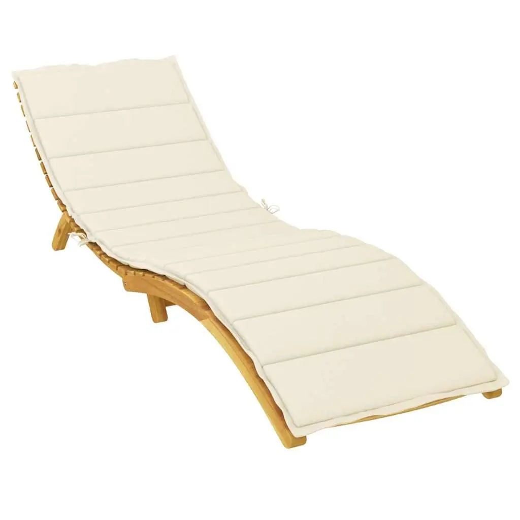 Sun Lounger Cushion Oxford 200x50x3cm Cream Outdoor Garden Patio Chair Pad
