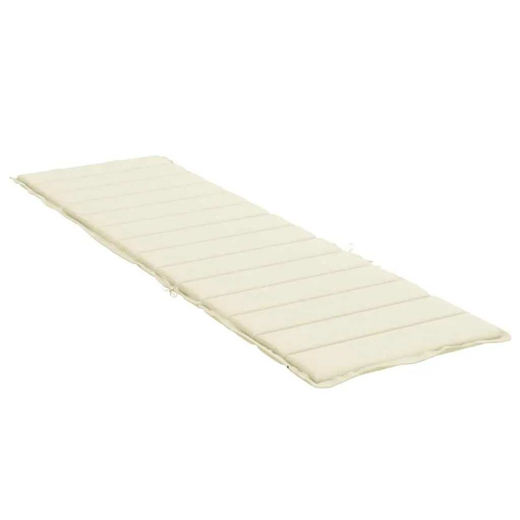 Sun Lounger Cushion Oxford 200x50x3cm Cream Outdoor Garden Patio Chair Pad