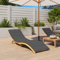 Versatile Anthracite Sun Lounger Cushion 200x60x3cm