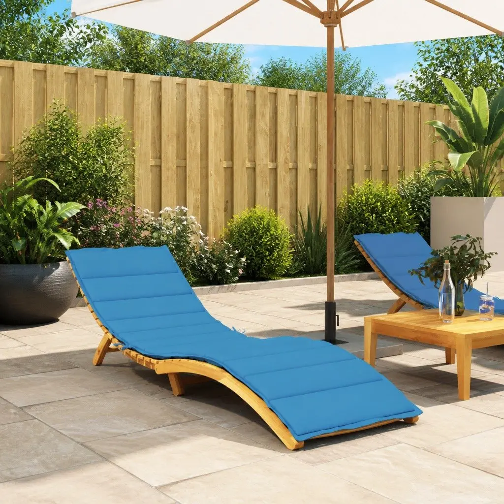 Sun Lounger Cushion Oxford Fabric 200x60x3cm Blue Outdoor Garden Patio Chair Pad Seat Cushion