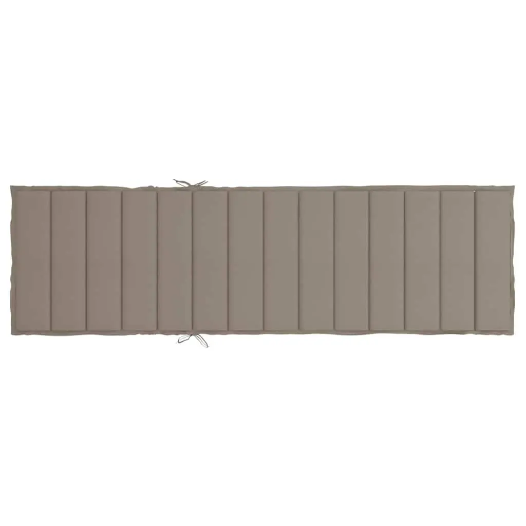 Sun Lounger Cushion Outdoor Furniture Pad Oxford Fabric 200x60x3cm Taupe Water-Resistant Foam Fibre Filling