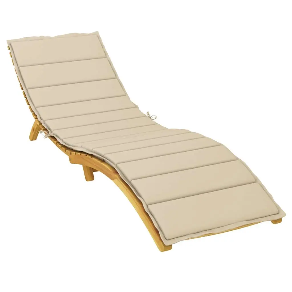 Sun Lounger Cushion Beige Outdoor Garden Patio Chair Pad 200x70x3cm
