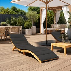 Practical Black Sun Lounger Cushion for Home and Garden