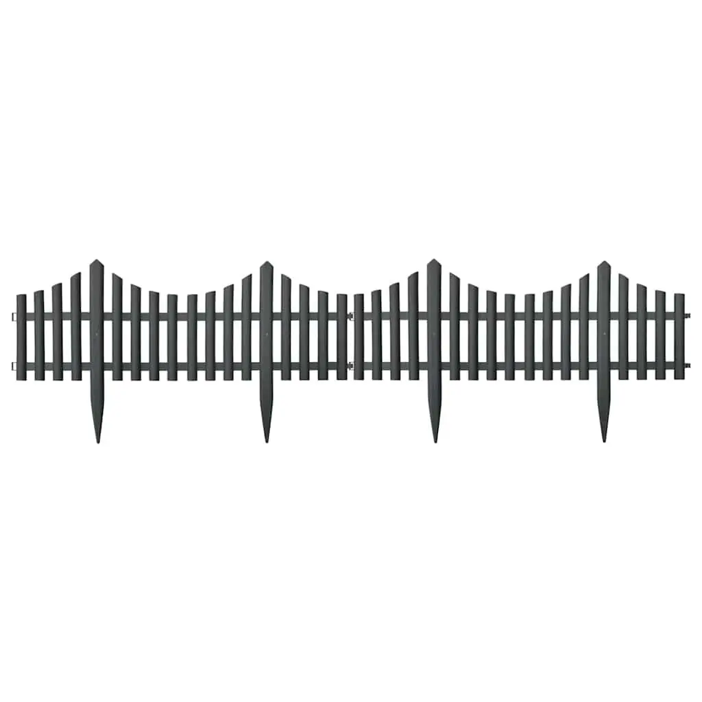 Lawn Edging Borders PP Interconnectable 10m Anthracite 17 Pieces