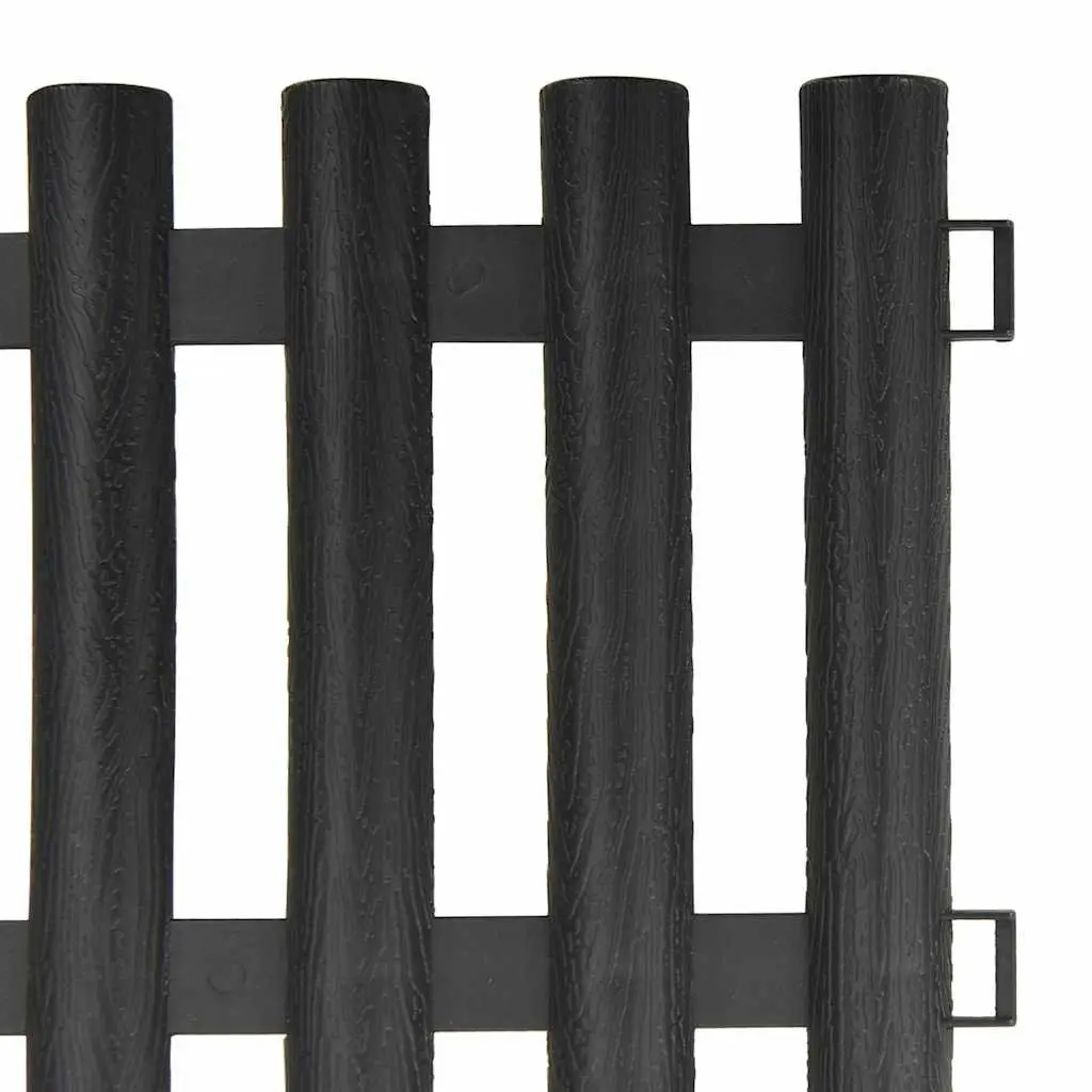 Lawn Edging Borders PP Interconnectable 10m Anthracite 17 Pieces