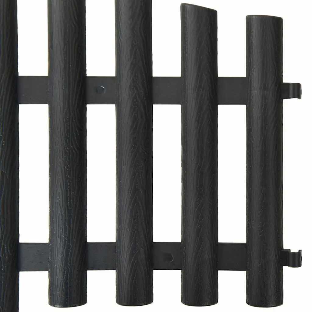 Lawn Edging Borders PP Interconnectable 10m Anthracite 17 Pieces