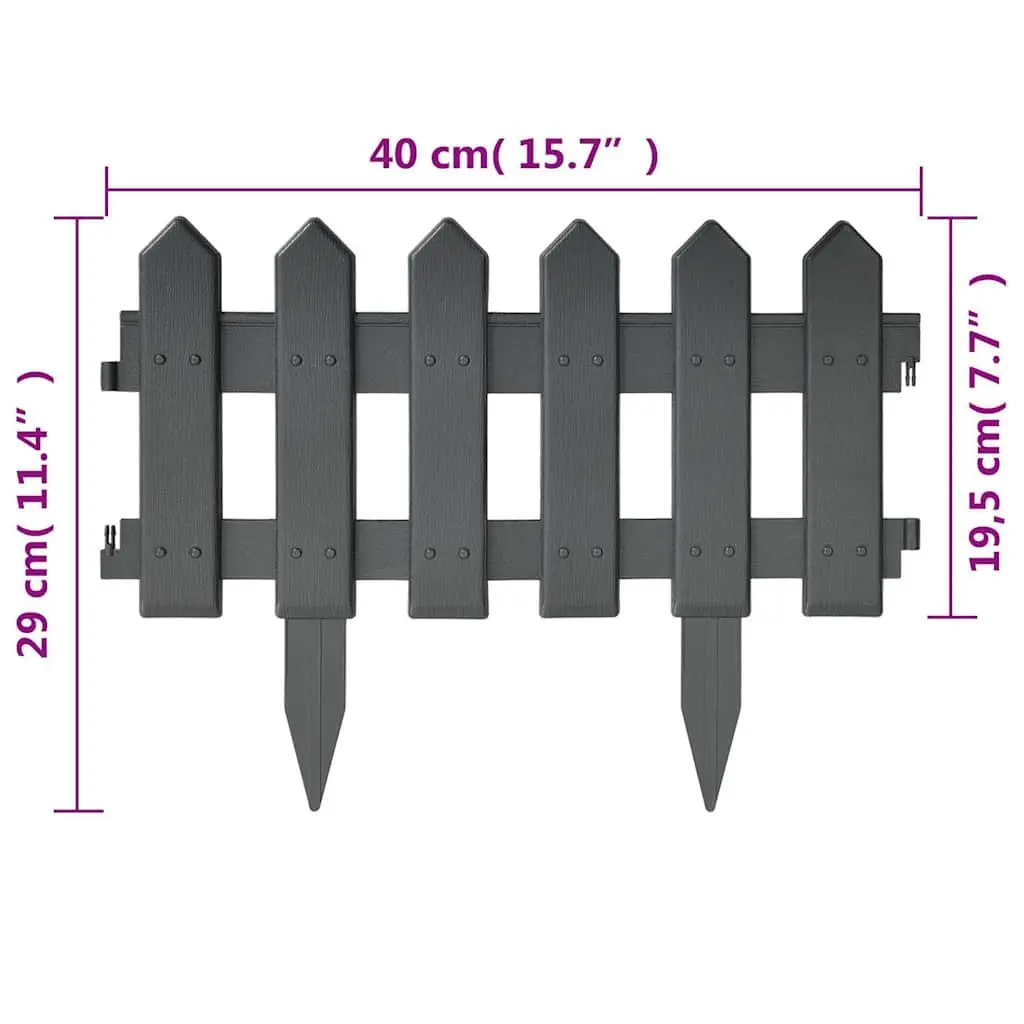 Anthracite Garden Edging for Soft Earth