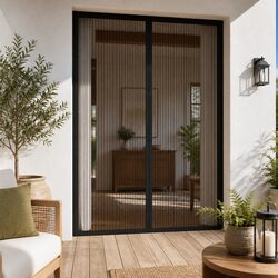 Insect Door Curtains 2 pcs with Magnet Blocks Black 210x90 cm Mesh Screen