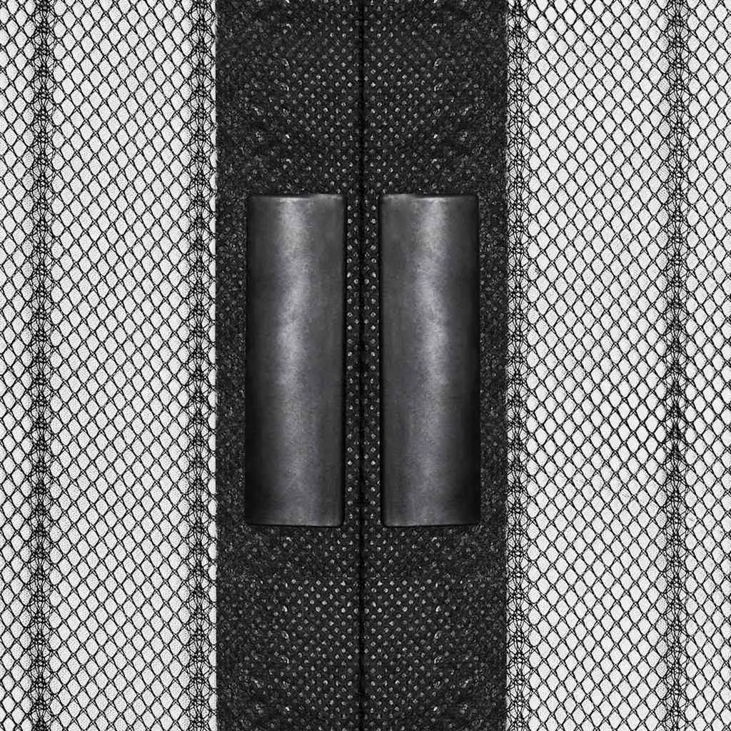 Insect Door Curtains 2 pcs with Magnet Blocks Black 210x90 cm Mesh Screen