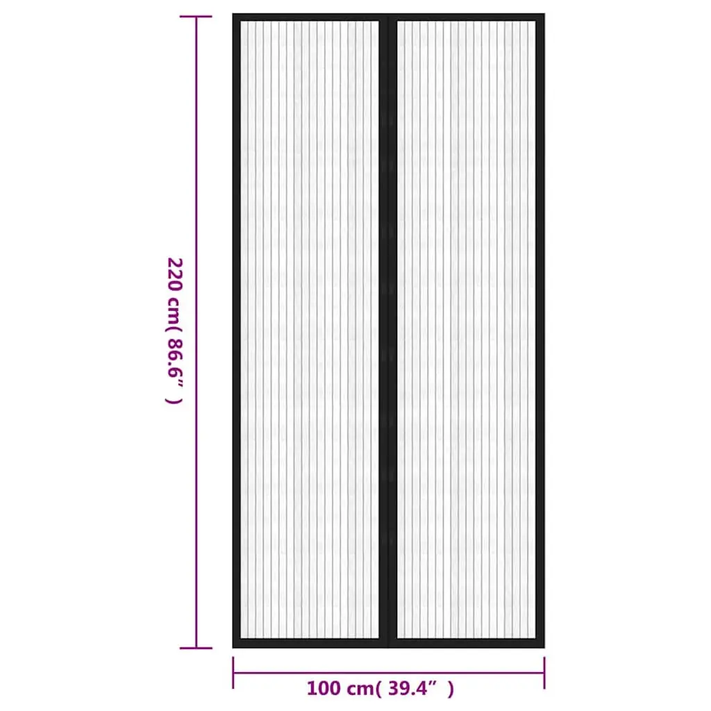 Insect Door Curtains Polyester Mesh 220x100 cm Black 2 Piece